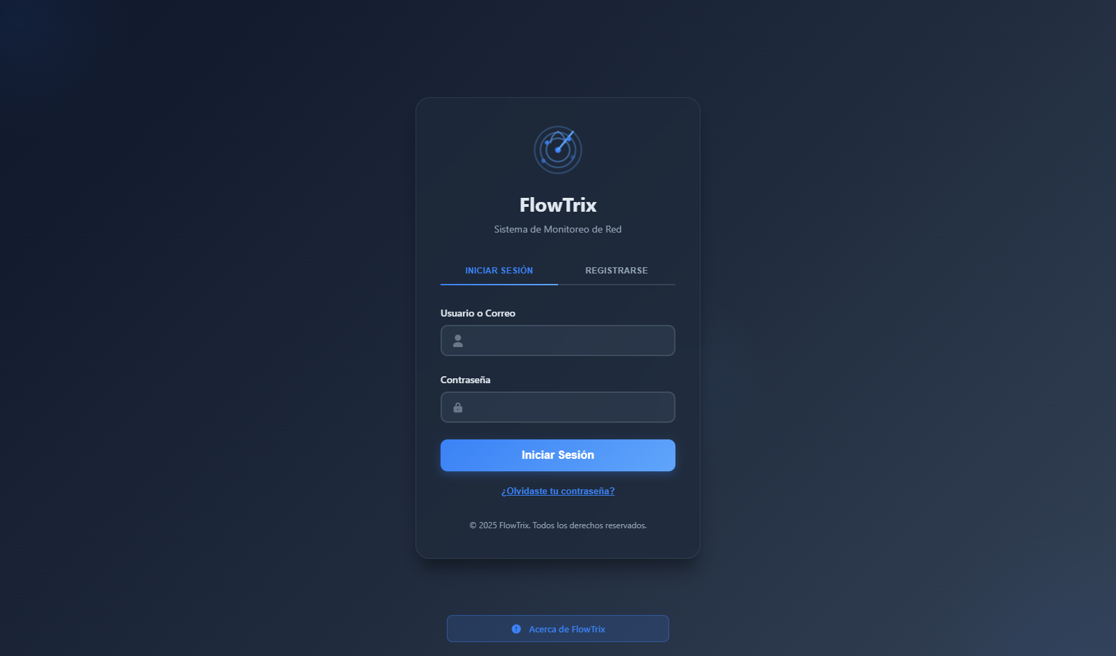 Portal de registro de FlowTrix